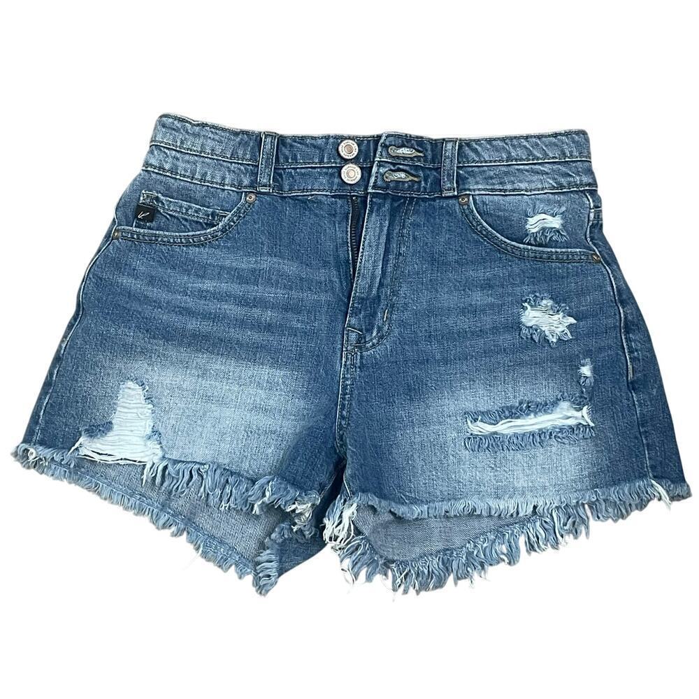Kancan Distressed Cut Off Denim Shorts Size 5 SZ 6 Jean Double Button